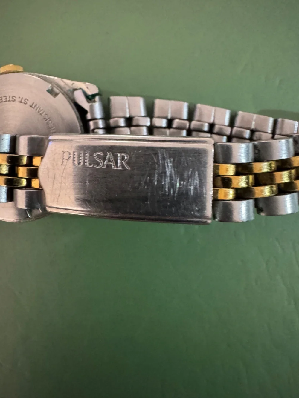 Pulsar Two Tone Stainless Steel Rare Vintage Bracelet Style Watch